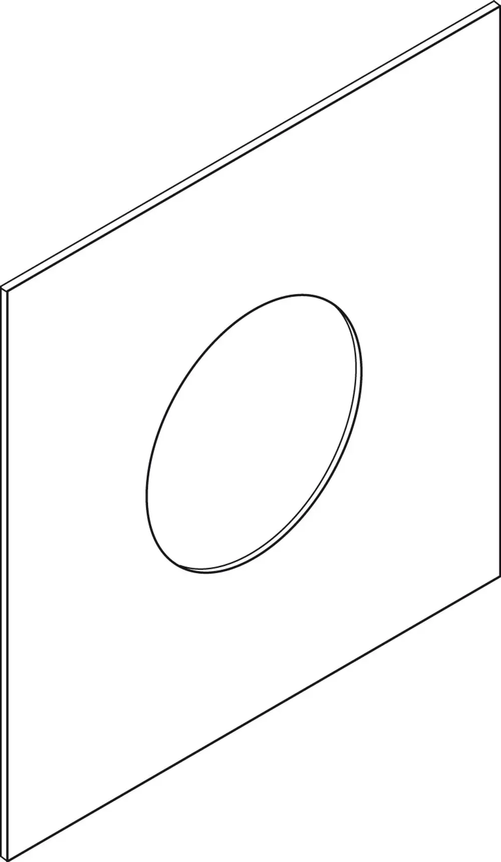 Vliesmaterial mit ovalem Ausschnitt, das für die Verwendung in UP-Boxen von Ideal Standard geeignet ist. Einfaches, funktionales Design für bauliche Anwendungen.